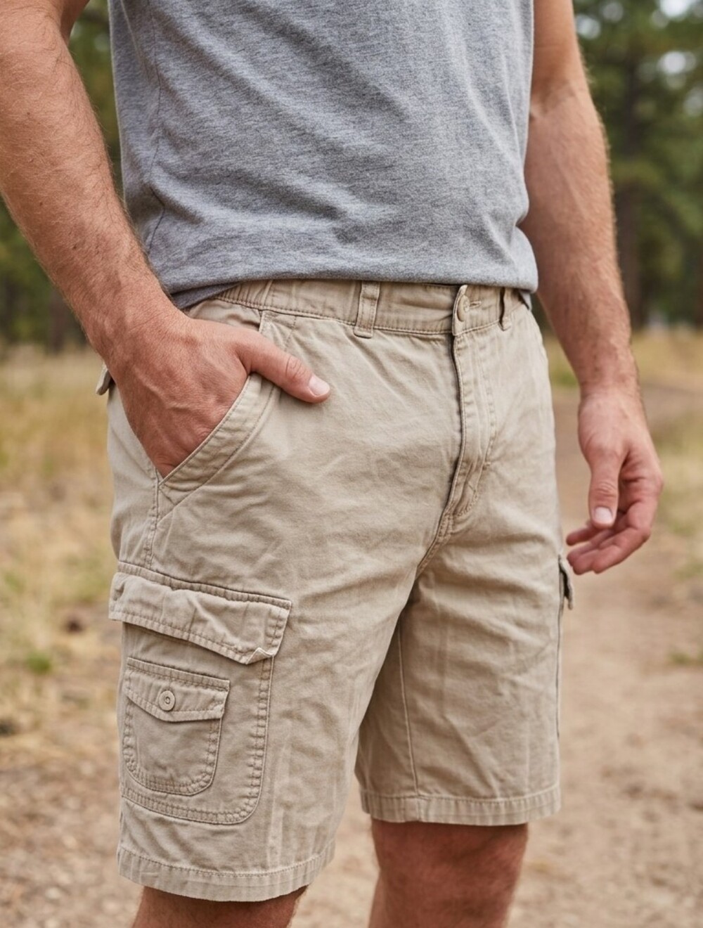 Wind River Mens Size Large Tan Cargo Shorts 100% Cotton